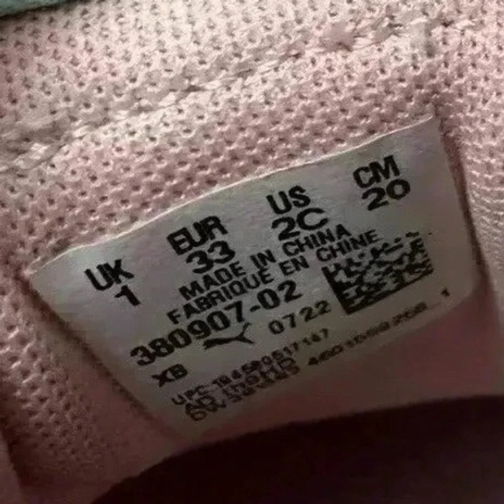 Puma Kids Pink Softfoam Velcro Sneakers Shoes Size 2 C